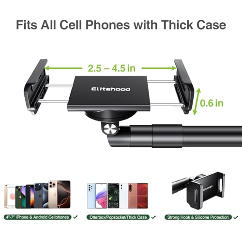 elitehood Overhead Phone Stand, Overhead Tripod for iPhone Desk Recording - style: Desk Stand