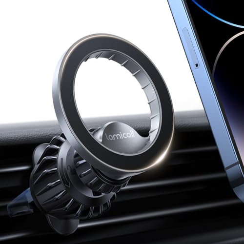 Lamicall for MagSafe Car Mount Vent 20 Super Magnets Accessories for iPhone - color: NEW Upgraded - Silver