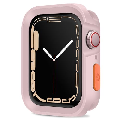 Amizee Rugged Case Compatible with Apple Watch Case Series 9/8/7 41mm SE 3/2/1 Series 6/5/4 40mm, Soft TPU Shockproof Bumper Drop Proof Protective Cover Compatible with iWatch - Pink - color: Pink, size: 40mm/41mm