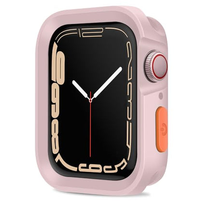 Amizee Rugged Case Compatible with Apple Watch Case Series 9/8/7 41mm SE 3/2/1 Series 6/5/4 40mm, Soft TPU Shockproof Bumper Drop Proof Protective Cover Compatible with iWatch - Pink - color: Pink, size: 40mm/41mm