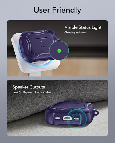 ESR for AirPods Pro 3 Case (2025), Magnetic Lid, Cyber Tough Series, Purple - color: Purple, size: AirPods Pro 3 Case