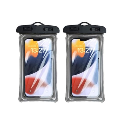 Universal Waterproof Phone Pouch [2 Pack] - IP68 Floating Dry Bag for iPhone 16 Pro Max/15/14/13 & BlackBerry Phone 2025 - Cruise Travel Essentials, Beach, Pool, Kayak(7.0") White