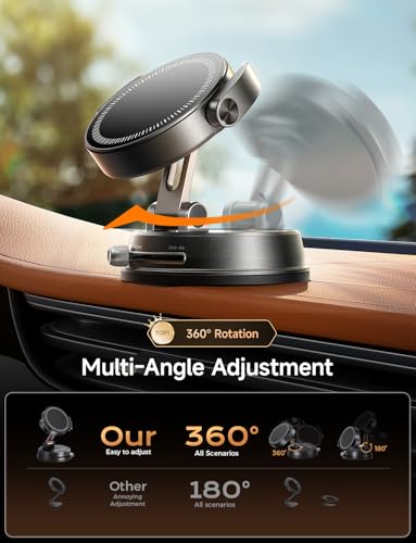 MAGIC JOHN for Magsafe Car Mount, Magnetic Phone Holder for Car - color: Black