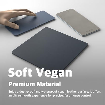 POUT H3 Split Max 3-in-1 Wireless Charging Mouse Pad – Fast Qi Charger, Mousepad Mat, and Magnetic Tray Organizer – Compatible with Smartphones and Earbuds (Pacific Blue)