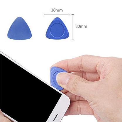 10 Pieces Universal Triangle Plastic Pry Opening Tool for iPhone Mobile Phone Laptop Table LCD Screen Case Disassembly Blue Guitar Picks