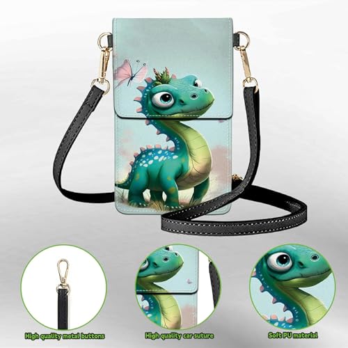 Small Crossbody Bags with Adjustable Shoulder Strap - color: Butterfly Dinosaur