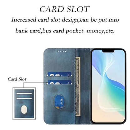 Wallet Case Leather Compatible with Galaxy A20E, Leather RFID Blocking Credit Card Slot Phone Cover Bumper Case Ultra Slim Magnetic Case mit Stand Function Compatible with Samsung Galaxy A20E/A10E - color: Blue