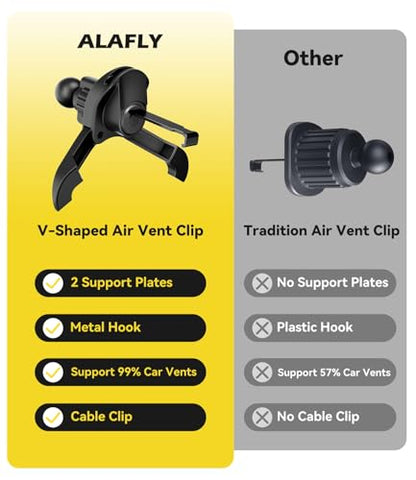Air Vent Clip for Car Mount with [ Diameter 0.67 in (17 mm)] Joint Ball, Phone Vent Clip for Most Car Phone Holder&Wireless Car Charger, Black - style: Air Vent Clips
