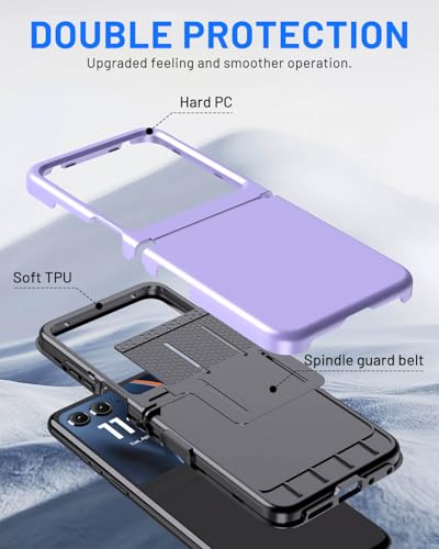 Hinge Protection for Motorola Razr 2026/2025/2024 Case (Purple) | TPU bumper & hard PC, raised camera edges, shockproof, slim, lightweight, dual-layer cover, wireless charging compatible - color: Purple