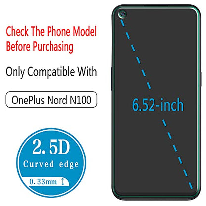 2 Pack Screen Protector for OnePlus Nord N100 Tempered Glass Film - size: OnePlus Nord N100