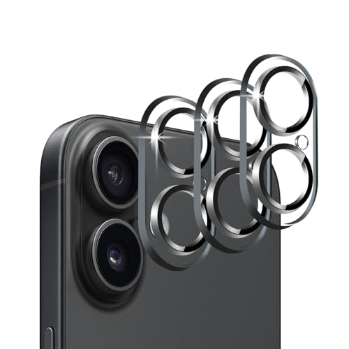 BLEUM CADE 3 Pack Camera Lens Protector for iPhone 16 Plus, Full Coverage, Anti-Scratch, 9H Hardness Tempered Glass