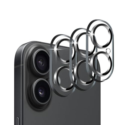 BLEUM CADE 3 Pack Camera Lens Protector for iPhone 16 Plus, Full Coverage, Anti-Scratch, 9H Hardness Tempered Glass