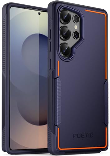 Poetic Neon Case for Samsung Galaxy S25 Ultra 5G, Dual Layer Heavy Duty Rugged Lightweight Slim Shockproof Protective Cover Phone Case, Navy Blue - color: Navy Blue