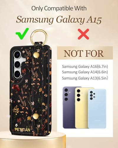 Petitian for Samsung Galaxy A15 5G Wallet Case, Growing Flower - color: Grow Flower, size: Samsung Galaxy A15 5G