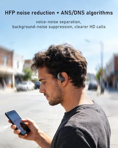Open Ear Headphones Bluetooth 5.4, 62H Playtime, Air Conduction Wireless Earbuds with Ergonomic Earhooks, ENC Mic,IPX5,Physical Buttons, Comfort-Fit for Running, Cycling, Workouts - color: Black