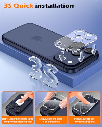 CloudValley 3 Pack for iPhone 17 Pro Max Camera Lens Protector - size: iPhone 17 Pro Max