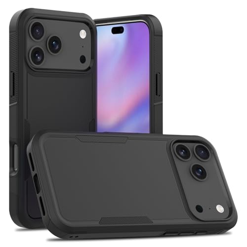 Heavy‑Duty Rugged Anti‑Drop Shockproof Protective Phone Case for iPhone 17 Pro Max, Durable Protective Shell, Black - color: Black, size: iPhone 17 Pro Max