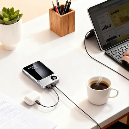 Wireless Charger Pad 20000mAh, Magnetic Fast Charging Hub for Phone Earbuds Smart Watch, Portable Power Bank Charger for Desk Home Office Travel Device - color: White