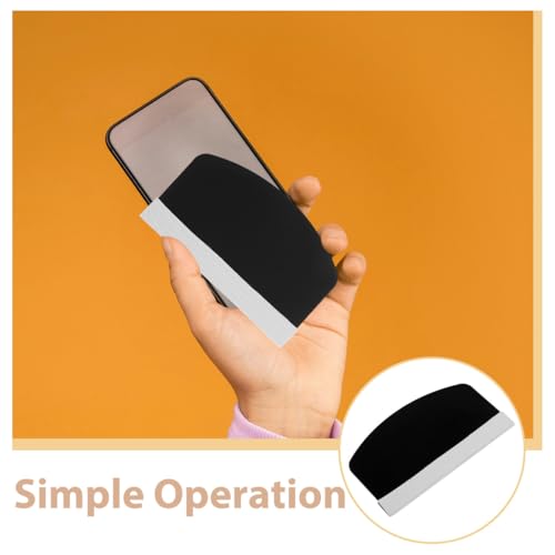 Housoutil Mobile Phone Film Scraper Card, Bubble Remover Curved Squeegee Tool with Cloth for Smooth Screen Protector Application