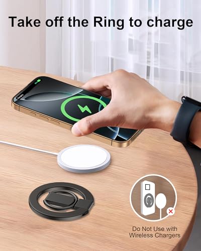 iPhone 17e Magnetic Phone Ring Holder, MagSafe Cell Phone Ring Holder Grip - color: Grey