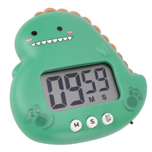 CCYLEZ Kids Timer, Cute Dinosaur Shape with Large LCD Display Digital Countdown Stopwatch for Children Teachers Students ABS Plastic Green - color: Green