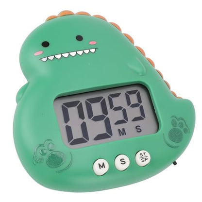 CCYLEZ Kids Timer, Cute Dinosaur Shape with Large LCD Display Digital Countdown Stopwatch for Children Teachers Students ABS Plastic Green - color: Green