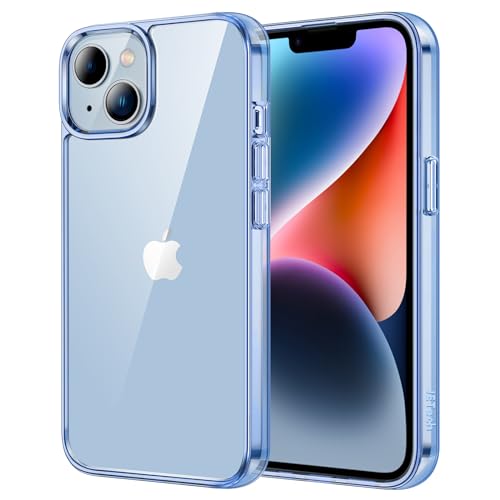 JETech Case for iPhone 14, Anti-Yellowing, Sierra Blue | Shockproof Protection, Scratch Resistant Hard PC Back, Durable Transparent TPU Bumper - color: Sierra Blue, size: iPhone 14