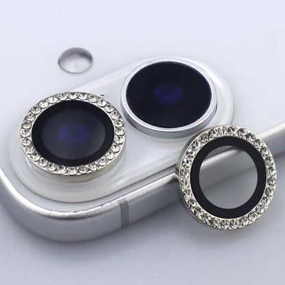 BONVAN for iPhone 17 Camera Lens Protector Bling Glitter Diamond Metal Crystal Tempered Glass Screen Accessories Rhinestones Lens Cover (Silver) - color: Silver