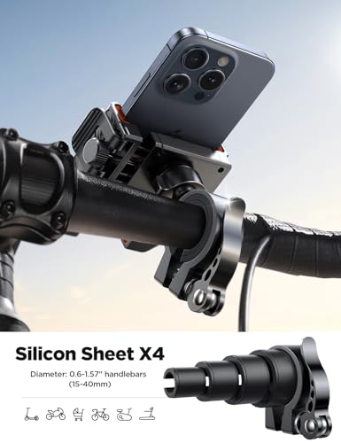JOYROOM Motorcycle Bike Phone Holder Mount, 1s Lock Bike Phone Holder - color: Orange