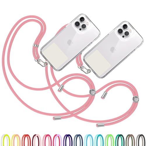 TBOC 2X Cell Phone Lanyard [Pink] - Comfortable Universal Smartphone Lanyard - Easy to Use Neck Phone Holder [White Ice Patch] - Adjustable Length Phone Strap Crossbody - Fits All Mobile Phones - color: Pink