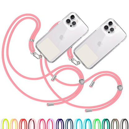 TBOC 2X Cell Phone Lanyard [Pink] - Comfortable Universal Smartphone Lanyard - Easy to Use Neck Phone Holder [White Ice Patch] - Adjustable Length Phone Strap Crossbody - Fits All Mobile Phones - color: Pink