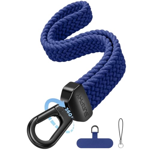 SURPHY Elastic Phone Wrist Strap, Phone Lanyard, Key Chain Lanyards - color: Deep Blue