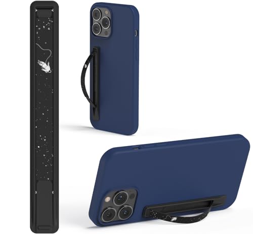 SleekStrip SleekGrip-Essential Ultra Thin Phone Grip Stand,Slim Metal Finger Loop Ring Hand Holder Strap Cell Phone Grips for iPhone 16 Pro Max,17 Air,Android,Case Back - Black x Space Odyssey - color: Matte Black x Space Odyssey