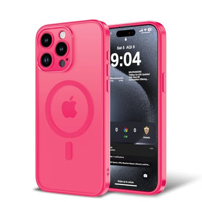Magnetic Case for iPhone 13 Pro 6.1-Inch, [Compatible with Magsafe][Full Camera Protection] Ultra Slim Translucent Matte Shockproof Protection Phone Cover-Rose Red - color: Rose Red, size: iPhone 13 Pro