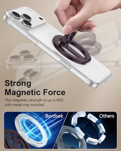 MagSafe Finger Ring Phone Holder with Kickstand Dual-Sided Magnet Gym Grip - color: Purple
