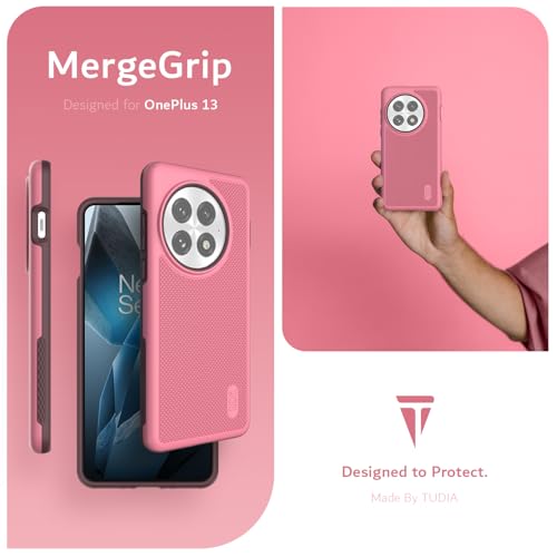 TUDIA MergeGrip for OnePlus 13 Case 5G (2025) - [Military Grade Drop Tested] Dual Layer Shockproof Slim Heavy Duty Tough Cover Phone Cases - Smokey Pink - color: Smokey Pink, size: Basic