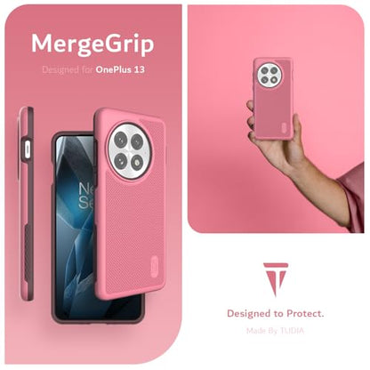 TUDIA MergeGrip for OnePlus 13 Case 5G (2025) - [Military Grade Drop Tested] Dual Layer Shockproof Slim Heavy Duty Tough Cover Phone Cases - Smokey Pink - color: Smokey Pink, size: Basic