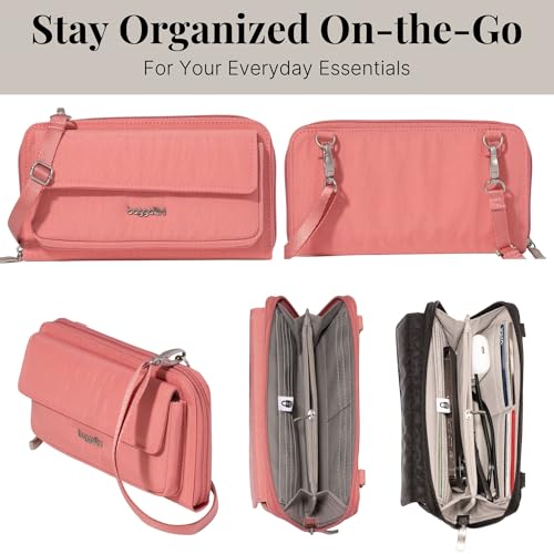 Baggallini Rfid Phone Wallet Crossbody - color: Terracotta
