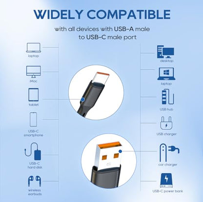 UCEC USB C Multi Charging Cable, 3 in 1 Braided Nylon USB-C Splitter