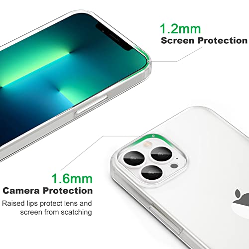 JJGoo Compatible with iPhone 13 Pro Max Case Clear, Transparent Soft Shockproof Protective Slim Thin Bumper Cover Phone Case - color: Clear