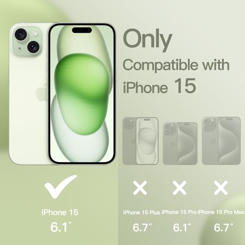 JETech Silicone Case for iPhone 15, Green | Silky Soft Touch, Shockproof Protection, Scratch Resistant, Microfiber Lining - color: Green, size: iPhone 15