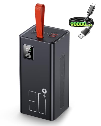 90000mAh Power Bank, 30W QC 3.0 Fast Charging Portable Charger - size: 90000mAh