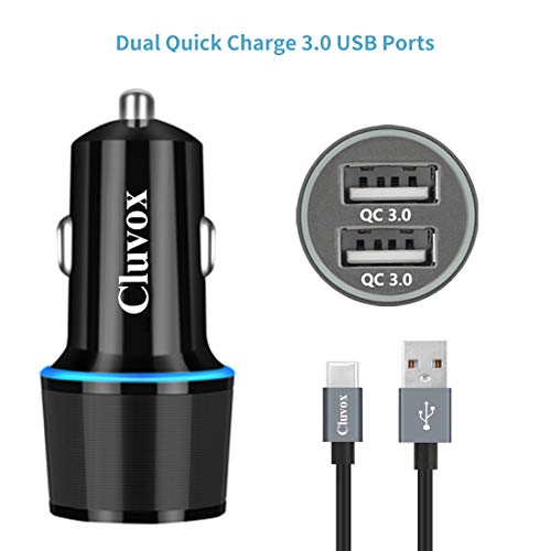 36W Fast USB Car Charger for Samsung A57/A56/A55/A37/A17/A16/A36 Android - color: Black