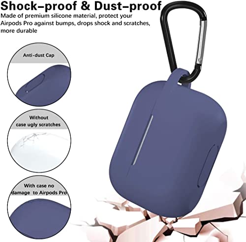 Lerobo for AirPods Pro 2nd/1st Case with Keychain, Blue Gray - color: Blue Gray