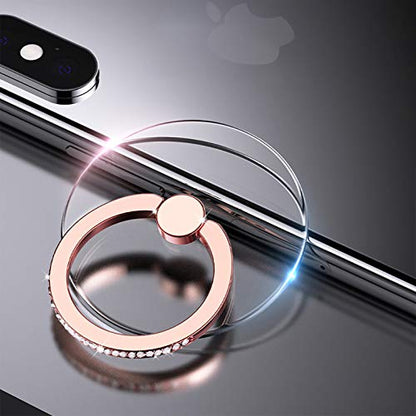 YINHEXI 2 Pcs Transparent Phone Ring Stand Holder Cell Phone Ring Holder Finger Grip 360 Degree Rotation (Rose Gold & Diamond-1) - color: Rose Gold & Diamond-1