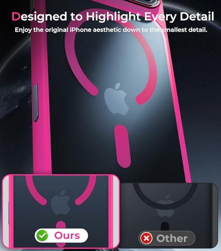 Magnetic for iPhone 17 Pro Max Case with Integrated Camera Protection, [Seamless Work with Magsafe] [Military Grade Shockproof] [Covered Camera Control Button] for iPhone 17 Pro Max 6.9'', Hot Pink - color: Hot Pink