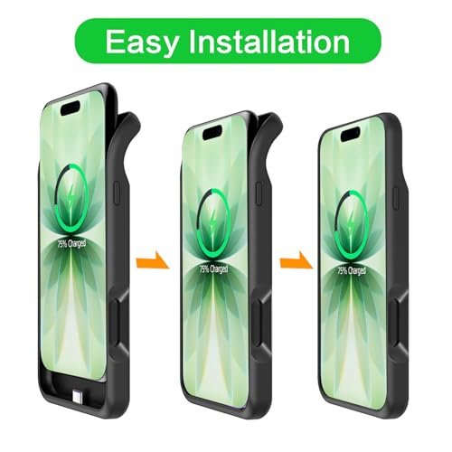 Battery Case for iPhone 17, Upgraded 10000mAh Rechargeable Portable Charging Case with Wireless Charging Compatible for iPhone 17 (6.3 inch) with Carplay Extended Battery Pack Charger Case (Black) - size: iPhone 17-10000mAh Black