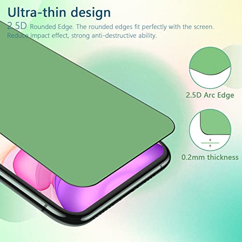 [3 Pack] for iPhone 11/XR Privacy Green Screen Protector, Anti Blue Light Eye Protection Anti Spy 9H Tempered Glass, No Bubble - size: iPhone 11/XR