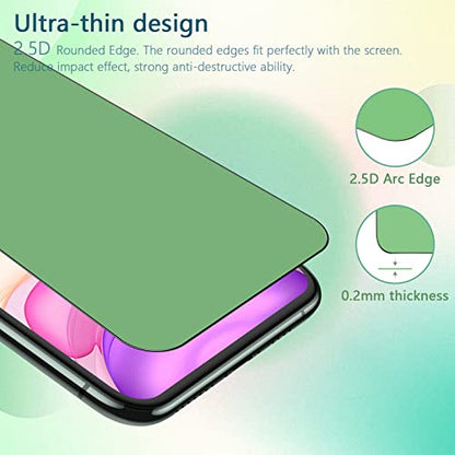 [3 Pack] for iPhone 11/XR Privacy Green Screen Protector, Anti Blue Light Eye Protection Anti Spy 9H Tempered Glass, No Bubble - size: iPhone 11/XR