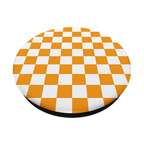 Checkerboard Orange and White | Check Pattern / Checkered PopSockets PopGrip: Swappable Grip for Phones & Tablets
